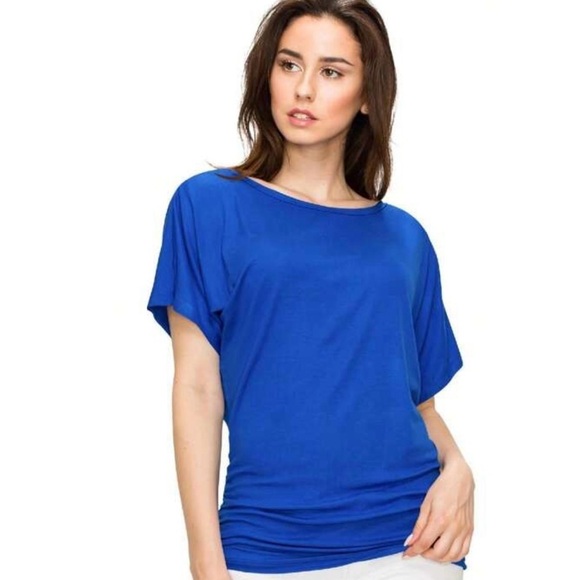 Doublju Blue Casual Batwing Top - Size M summer lightweight casual - Picture 1 of 7